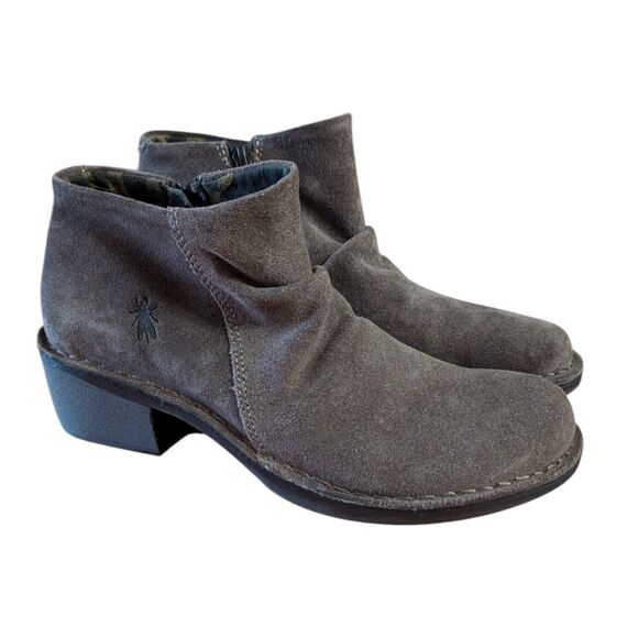 NWT Fly London EUR 39 US 8.5 9 Ankle Slouch Boot Taupe Oil Suede Boho Lagenlook - Picture 8 of 13